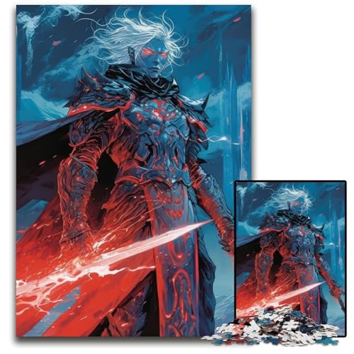 Puzzle 1000 Teile für Erwachsene, Weißhaariger Krieger, Holzpuzzle für Reiseliebhaber und Paare, anspruchsvolles Spielzeug, 50x75cm/19,68x29,52 Zoll von JIANGENNF