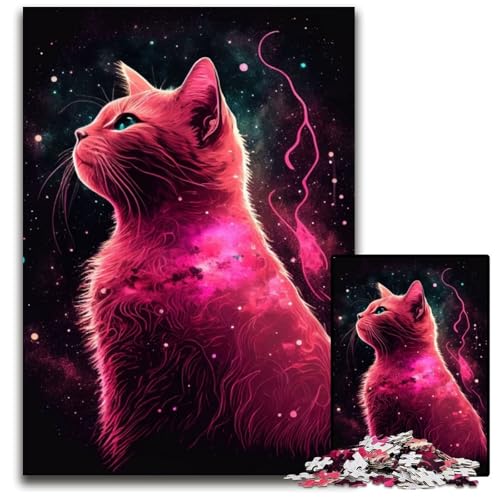 Puzzle 1000 Teile für Erwachsene, Weltraumkatzennebel, Holzpuzzle, perfekt als Geburtstags-, Weihnachts, 50x75cm/19,68x29,52 Zoll von JIANGENNF
