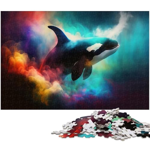 Puzzle 1000 Teile für Erwachsene, Weltraumwal, Holzpuzzle, Teenager, Paare und Freunde zum Geburtstag, Weihnachten, 50 x 75 cm / 19,68 x 29,52 Zoll Puzzle 1000 Teile für Erwachsene, Weltraumwal, Holzpuzzle, Teenager, Paare und Freunde zum Geburtstag, Weihnachten, 50 x 75 cm / 19,68 x 29,52 Zoll von JIANGENNF