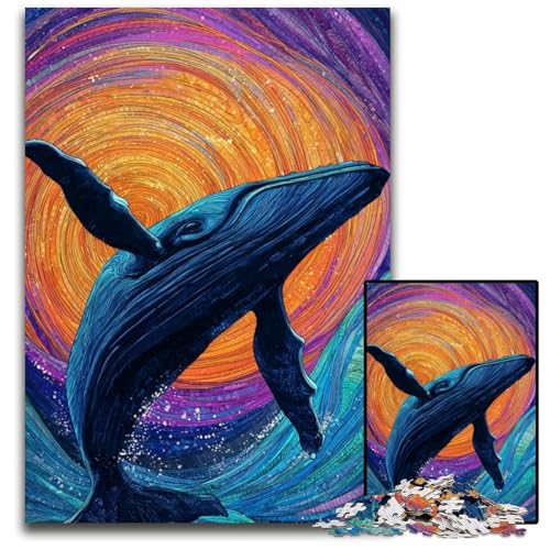 Puzzle 1000 Teile für Erwachsene, Weltraumwal-Puzzle, anspruchsvolles Denkspiel für Teenager, Spaß für den Familienspielabend, 26x38cm von JIANGENNF