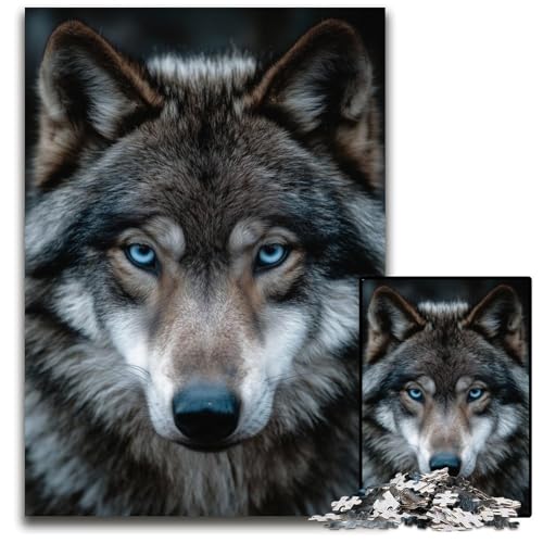 Puzzle 1000 Teile für Erwachsene, Wolfspuzzle, anspruchsvolles Denkspiel für Teenager, Spaß für den Familienspielabend, 50x75cm Puzzle 1000 Teile für Erwachsene, Wolfspuzzle, anspruchsvolles Denkspiel für Teenager, Spaß für den Familienspielabend, 50x75cm von JIANGENNF