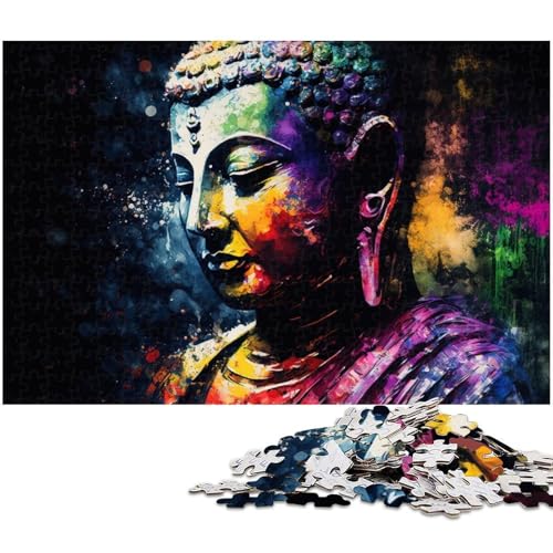 Puzzle 1000 Teile für Erwachsene, bunter Buddha, Holzpuzzle, Familienaktivität, Heimdekoration zum Selbermachen, 50 x 75 cm / 19,68 x 29,52 Zoll Puzzle 1000 Teile für Erwachsene, bunter Buddha, Holzpuzzle, Familienaktivität, Heimdekoration zum Selbermachen, 50 x 75 cm / 19,68 x 29,52 Zoll von JIANGENNF