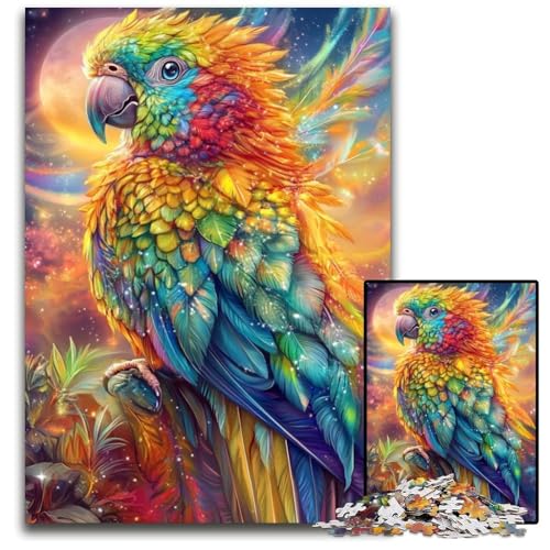 Puzzle 1000 Teile für Erwachsene, bunter Papagei, Kartonpuzzle, Geschenk, DIY-Spaß, geeignet für die Dekoration von Zuhause, Wohnzimmer, Büro, 26x38cm von JIANGENNF