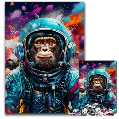 Puzzle 1000 Teile für Erwachsene, buntes Affen-Puzzle für Erwachsene, Denksportaufgabe, Spiel für Erwachsene, interaktive Familienaktivität, 26x38cm/10,23x14,96 Zoll von JIANGENNF