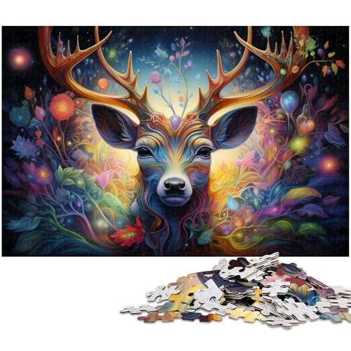 Puzzle 1000 Teile für Erwachsene, buntes Hirsch-Puzzle für Erwachsene, Denkspiel für Teenager, 50 x 75 cm / 19,68 x 29,52 Zoll Puzzle 1000 Teile für Erwachsene, buntes Hirsch-Puzzle für Erwachsene, Denkspiel für Teenager, 50 x 75 cm / 19,68 x 29,52 Zoll von JIANGENNF