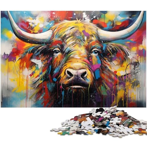 Puzzle 1000 Teile für Erwachsene, buntes Yak-Holzpuzzle, Teenager, Paare und Freunde zum Geburtstag, Weihnachten, 50 x 75 cm / 19,68 x 29,52 Zoll Puzzle 1000 Teile für Erwachsene, buntes Yak-Holzpuzzle, Teenager, Paare und Freunde zum Geburtstag, Weihnachten, 50 x 75 cm / 19,68 x 29,52 Zoll von JIANGENNF