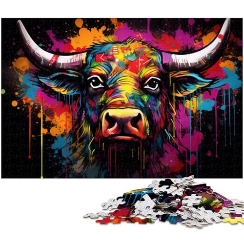 Puzzle 1000 Teile für Erwachsene, buntes Yak-Unmögliches Puzzle für Erwachsene, Geburtstagsgeschenkidee, anspruchsvolles Denkspiel, 50 x 75 cm / 19,68 x 29,52 Zoll Puzzle 1000 Teile für Erwachsene, buntes Yak-Unmögliches Puzzle für Erwachsene, Geburtstagsgeschenkidee, anspruchsvolles Denkspiel, 50 x 75 cm / 19,68 x 29,52 Zoll von JIANGENNF