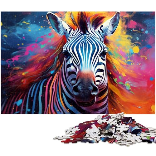 Puzzle 1000 Teile für Erwachsene, buntes Zebra-Puzzle für Erwachsene, Denkspiel für Teenager, 50 x 75 cm / 19,68 x 29,52 Zoll Puzzle 1000 Teile für Erwachsene, buntes Zebra-Puzzle für Erwachsene, Denkspiel für Teenager, 50 x 75 cm / 19,68 x 29,52 Zoll von JIANGENNF