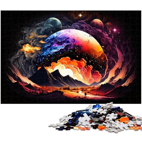 Puzzle 1000 Teile für Erwachsene, farbenfrohe Planetenlandschaftspuzzles für Erwachsene, kompliziertes Design für Teenager, DIY-Dekor und gehirnfördernder Spaß, 50 x 75 cm / 19,68 x 29,52 Zoll von JIANGENNF