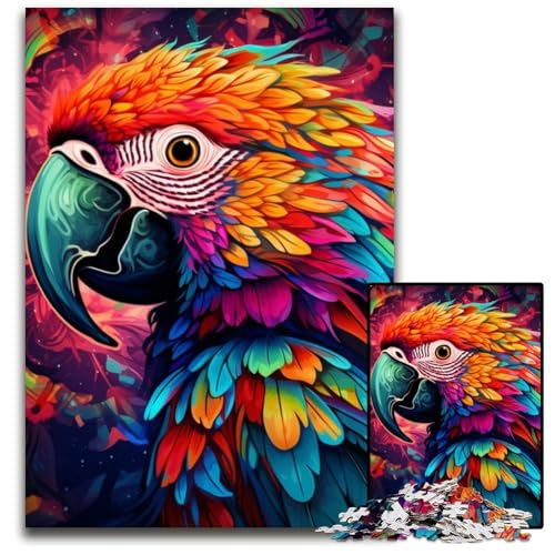 Puzzle 1000 Teile für Erwachsene, farbenfrohes Papageien-Puzzle, Denksportaufgabe, Teenager und Heimdekoration, 26x38cm/10,23x14,96 Zoll von JIANGENNF