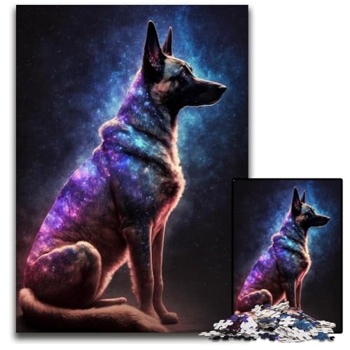 Puzzle 1000 Teile für Erwachsene, kosmischer Nebelhund, schwierige Puzzles für Erwachsene, interaktives Familienspiel, Gehirnherausforderung, Lernspielzeug, 50x75cm/19,68x29,52 Zoll von JIANGENNF