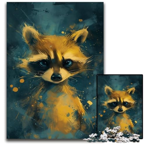 Puzzle 1000 Teile für Erwachsene, süßer Kleiner gelber Waschbär, unmögliches Puzzle für Erwachsene, perfekt für Halloween, Weihnachten, Geburtstagsgeschenk, 26x38cm/10,23x14,96 Zoll Puzzle 1000 Teile für Erwachsene, süßer Kleiner gelber Waschbär, unmögliches Puzzle für Erwachsene, perfekt für Halloween, Weihnachten, Geburtstagsgeschenk, 26x38cm/10,23x14,96 Zoll von JIANGENNF