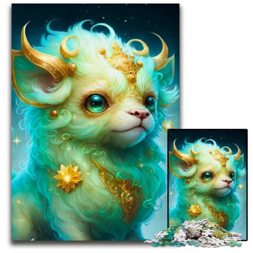 Puzzle 1000 Teile für Erwachsene, süßes Drachenbaby, Holzpuzzle für Reiseliebhaber und Paare, anspruchsvolles Spielzeug, 50x75cm/19,68x29,52 Zoll von JIANGENNF