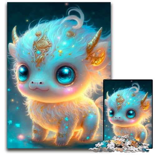 Puzzle 1000 Teile für Erwachsene, süßes Drachenbaby, Papppuzzle für Reiseliebhaber und Paare, anspruchsvolles Spielzeug, 26x38cm/10,23x14,96 Zoll von JIANGENNF