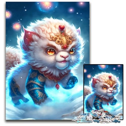Puzzle 1000 Teile für Erwachsene, süßes Drachenbaby, Puzzles für Erwachsene, Denksportaufgabe, Spiel für Erwachsene, interaktive Familienaktivität, 26x38cm/10,23x14,96 Zoll von JIANGENNF