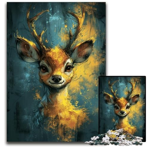 Puzzle 1000 Teile für Erwachsene, süßes kleines gelbes REH, Papppuzzle, pädagogische Aktivität zur Verbesserung kognitiver Fähigkeiten, 26x38cm/10,23x14,96 Zoll Puzzle 1000 Teile für Erwachsene, süßes kleines gelbes REH, Papppuzzle, pädagogische Aktivität zur Verbesserung kognitiver Fähigkeiten, 26x38cm/10,23x14,96 Zoll von JIANGENNF