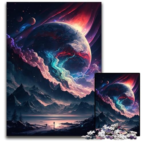 Puzzle 1000 Teile für Erwachsene,Fantasy-Planetenlandschaftspuzzle für Erwachsene,anspruchsvolles Denkspiel für Teenager,unterhaltsames interaktives Spiel für die ganze Familie,26x38cm von JIANGENNF