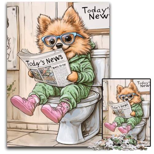 Puzzle 1000 Teile für Erwachsene,Pomeranian Go Toilet,Puzzles für Erwachsene,anspruchsvolles Denkspiel für Teenager,unterhaltsames interaktives Spiel für die ganze Familie,50x75cm/19,68x29,52 Zoll Puzzle 1000 Teile für Erwachsene,Pomeranian Go Toilet,Puzzles für Erwachsene,anspruchsvolles Denkspiel für Teenager,unterhaltsames interaktives Spiel für die ganze Familie,50x75cm/19,68x29,52 Zoll von JIANGENNF