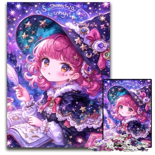 Puzzle 1000 Teile für Erwachsene Anime-Mädchen Holzpuzzle Spielzeug Geschenk Pädagogisches intellektuelles Dekomprimierungsspaß Familienspiel 50X75CM von JIANGENNF