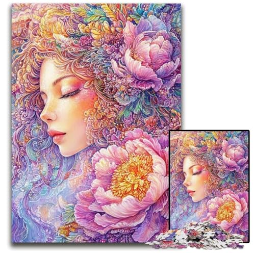 Puzzle 1000 Teile für Erwachsene Anime-Mädchen-Puzzle aus Karton, Lernspiele, Stressabbau, Heimdekorationsspielzeug für 14-Jährige, 26x38cm von JIANGENNF