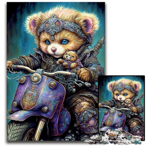 Puzzle 1000 Teile für Erwachsene Art Bear Papppuzzles für Reiseliebhaber und Paare, anspruchsvolles Spielzeug 26x38cm/10,23x14,96 Zoll von JIANGENNF