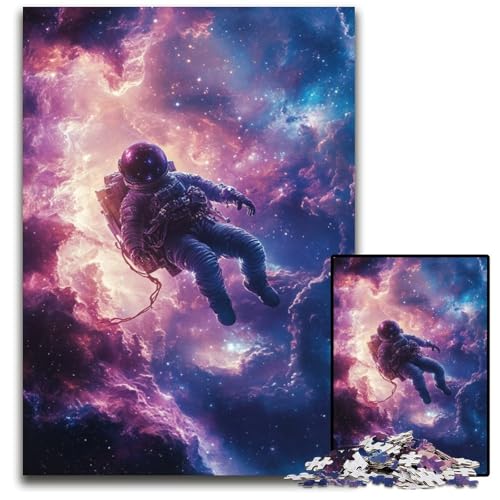 Puzzle 1000 Teile für Erwachsene Astronaut Holzpuzzle Spielzeug Geschenk Pädagogisches intellektuelles Dekomprimierungsspaß Familienspiel 50X75CM von JIANGENNF