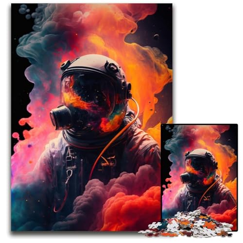 Puzzle 1000 Teile für Erwachsene Astronaut Schwierige Puzzles für Erwachsene Interaktives Familienspiel, Gehirnherausforderung, Lernspielzeug 26x38cm/10,23x14,96 Zoll von JIANGENNF