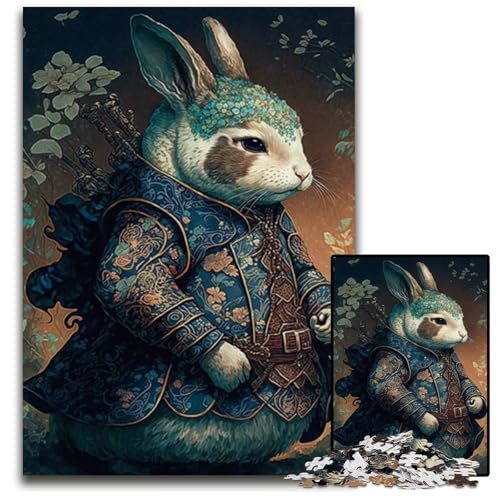 Puzzle 1000 Teile für Erwachsene Fantasie-Kaninchen-Puzzle aus Pappe für Reiseliebhaber und Paare, anspruchsvolles Spielzeug 26x38cm/10,23x14,96 Zoll von JIANGENNF
