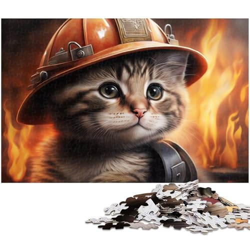 Puzzle 1000 Teile für Erwachsene Feuerwehrmann-Katze Kartonpuzzle Familienaktivität, DIY-Heimdekoration, 26 x 38 cm / 10,23 x 14,96 Zoll Puzzle 1000 Teile für Erwachsene Feuerwehrmann-Katze Kartonpuzzle Familienaktivität, DIY-Heimdekoration, 26 x 38 cm / 10,23 x 14,96 Zoll von JIANGENNF