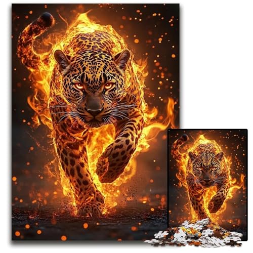 Puzzle 1000 Teile für Erwachsene Flammentiger Kartonpuzzle Lernspiele Stressabbau, Heimdekorationsspielzeug für 14-Jährige 26X38CM von JIANGENNF