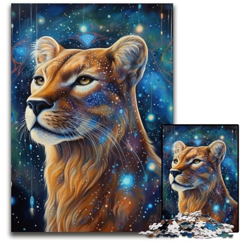 Puzzle 1000 Teile für Erwachsene Galaxy Lion Puzzles für Erwachsene Herausforderndes Denkspiel für Teenager, Familienspaß Interaktives Spiel 26x38cm/10,23x14,96 Zoll von JIANGENNF