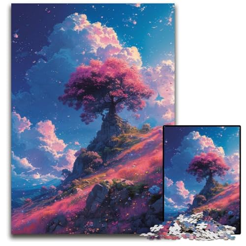 Puzzle 1000 Teile für Erwachsene Kirschblütenlandschaft Puzzles für Erwachsene Denksportaufgabe, Spiel für Erwachsene, interaktive Familienaktivität 26x38cm/10,23x14,96 Zoll von JIANGENNF