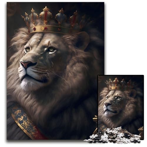 Puzzle 1000 Teile für Erwachsene Löwen-Puzzle, anspruchsvolles Denkspiel – entspannendes Spielzeug für Teenager, 26x38cm/10,23x14,96 Zoll von JIANGENNF