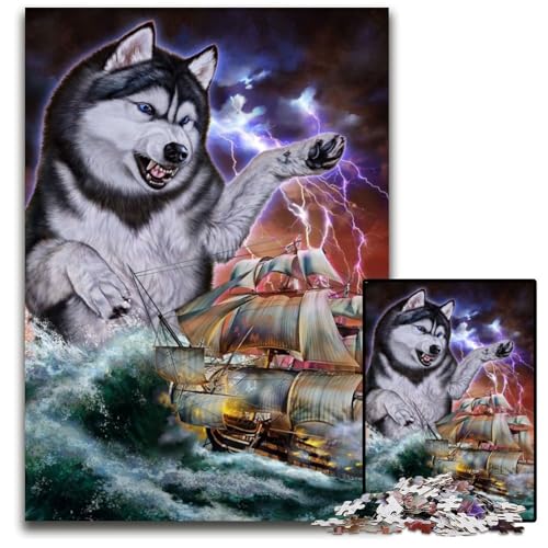 Puzzle 1000 Teile für Erwachsene Monster Titan Husky Kraken Papppuzzle Herausforderndes DIY-Denkspiel für Teenager 26x38cm/10,23x14,96 Zoll von JIANGENNF