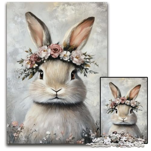 Puzzle 1000 Teile für Erwachsene Osterhase Holzpuzzle Lernspiele Stressabbau, Heimdekorationsspielzeug für 14-Jährige 50X75CM Puzzle 1000 Teile für Erwachsene Osterhase Holzpuzzle Lernspiele Stressabbau, Heimdekorationsspielzeug für 14-Jährige 50X75CM von JIANGENNF