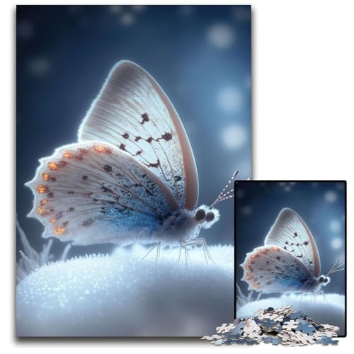 Puzzle 1000 Teile für Erwachsene Schmetterlings-Puzzles Herausforderndes Denkspiel - Entspannendes Spielzeug für Teenager 26x38cm/10,23x14,96 Zoll von JIANGENNF