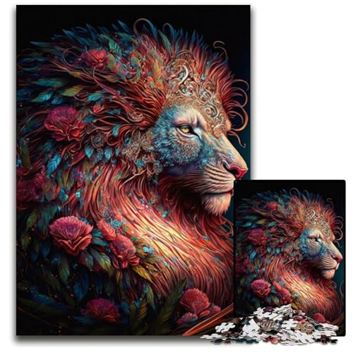 Puzzle 1000 Teile für Erwachsene Schöner Traumlöwe Puzzles für Erwachsene Denksportaufgabe, Spiel für Erwachsene, interaktive Familienaktivität 26x38cm/10,23x14,96 Zoll von JIANGENNF