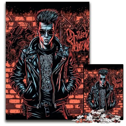 Puzzle 1000 Teile für Erwachsene Street Punk Papppuzzles für Reiseliebhaber und Paare, anspruchsvolles Spielzeug 26x38cm/10,23x14,96 Zoll von JIANGENNF