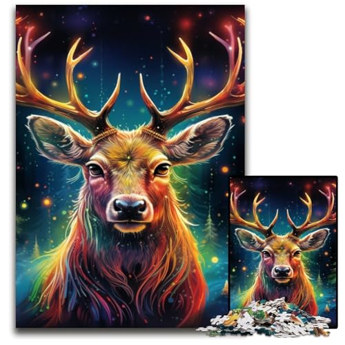Puzzle 1000 Teile für Erwachsene Tier-Rentier-Holzpuzzle Herausforderndes DIY-Denkspiel für Teenager 50x75cm/19,68x29,52 Zoll Puzzle 1000 Teile für Erwachsene Tier-Rentier-Holzpuzzle Herausforderndes DIY-Denkspiel für Teenager 50x75cm/19,68x29,52 Zoll von JIANGENNF