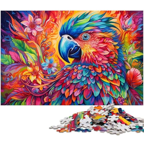 Puzzle 1000 Teile für Erwachsene Tiere Vögel Papageien Holzpuzzle Muttertag, Geburtstage, Weihnachten 50 x 75 cm / 19,68 x 29,52 Zoll von JIANGENNF