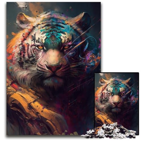 Puzzle 1000 Teile für Erwachsene Tiger-Puzzles für Erwachsene Bunte Heimdekoration und interaktives Familienspiel, 50x75cm/19,68x29,52 Zoll Puzzle 1000 Teile für Erwachsene Tiger-Puzzles für Erwachsene Bunte Heimdekoration und interaktives Familienspiel, 50x75cm/19,68x29,52 Zoll von JIANGENNF