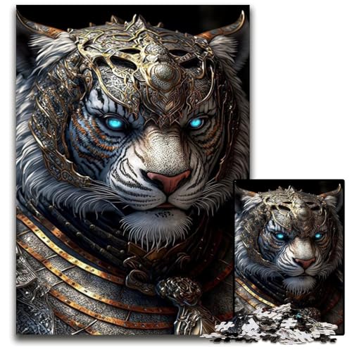 Puzzle 1000 Teile für Erwachsene Tiger-Puzzles für Erwachsene Herausforderndes Denkspiel für Teenager, Familienspaß Interaktives Spiel 26x38cm/10,23x14,96 Zoll von JIANGENNF