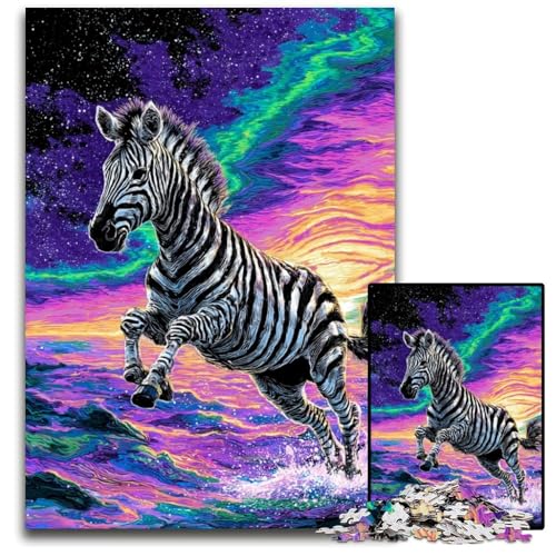 Puzzle 1000 Teile für Erwachsene Traumzebra Kartonpuzzle Spielzeug Geschenk Pädagogisches intellektuelles Dekomprimierungsspaß Familienspiel 26X38CM von JIANGENNF