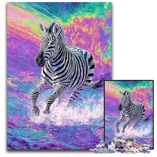 Puzzle 1000 Teile für Erwachsene Traumzebra Kartonpuzzle Spielzeug Geschenk Pädagogisches intellektuelles Dekomprimierungsspaß Familienspiel 26X38CM von JIANGENNF