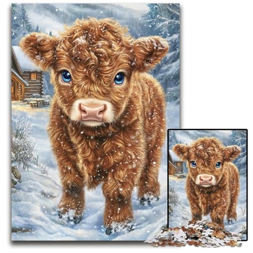 Puzzle 1000 Teile für Erwachsene Yak Holzpuzzle Spielzeug Geschenk Pädagogisches intellektuelles Dekomprimierungsspaß Familienspiel 50X75CM von JIANGENNF