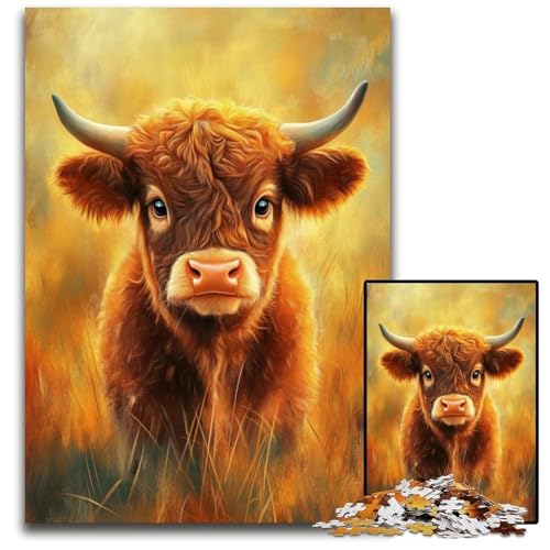 Puzzle 1000 Teile für Erwachsene Yak Holzpuzzle Spielzeug Geschenk Pädagogisches intellektuelles Dekomprimierungsspaß Familienspiel 50X75CM von JIANGENNF
