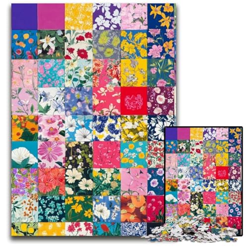 Puzzle 1000 Teile für Erwachsene oder Familien, Blumencollage, Kartonpuzzle, pädagogisches Denkspiel, künstlerische Heim- und Bürodekoration, ab 14 Jahren, 26x38cm Puzzle 1000 Teile für Erwachsene oder Familien, Blumencollage, Kartonpuzzle, pädagogisches Denkspiel, künstlerische Heim- und Bürodekoration, ab 14 Jahren, 26x38cm von JIANGENNF