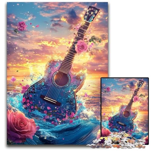 Puzzle 1000 Teile für Erwachsene oder Familien, Diamant-Gitarren-Puzzle für Heimdekorationsgeschenke, anspruchsvolles Familienspielzeug, perfekt für Spieleabende, 26x38cm Puzzle 1000 Teile für Erwachsene oder Familien, Diamant-Gitarren-Puzzle für Heimdekorationsgeschenke, anspruchsvolles Familienspielzeug, perfekt für Spieleabende, 26x38cm von JIANGENNF