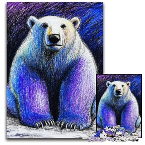 Puzzle 1000 Teile für Erwachsene oder Familien, Eisbär-Holzpuzzle, pädagogisches Denkspiel, künstlerische Heim- und Bürodekoration, ab 14 Jahren, 50x75cm Puzzle 1000 Teile für Erwachsene oder Familien, Eisbär-Holzpuzzle, pädagogisches Denkspiel, künstlerische Heim- und Bürodekoration, ab 14 Jahren, 50x75cm von JIANGENNF