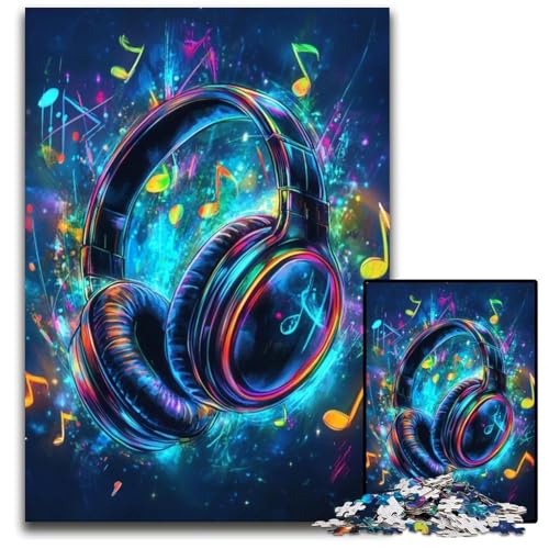 Puzzle 1000 Teile für Erwachsene oder Familien, Farbkopfhörer, Kartonpuzzle, pädagogisches Denkspiel, künstlerische Heim- und Bürodekoration, ab 14 Jahren, 26x38cm Puzzle 1000 Teile für Erwachsene oder Familien, Farbkopfhörer, Kartonpuzzle, pädagogisches Denkspiel, künstlerische Heim- und Bürodekoration, ab 14 Jahren, 26x38cm von JIANGENNF